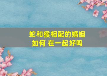 蛇和猴相配的婚姻如何 在一起好吗